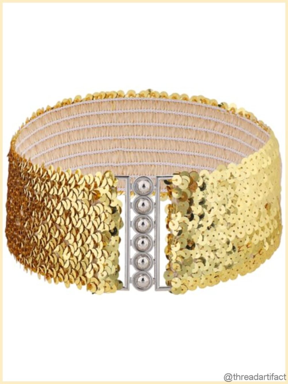 Wide Sequin Elastic Glitter Corset Dance Belt